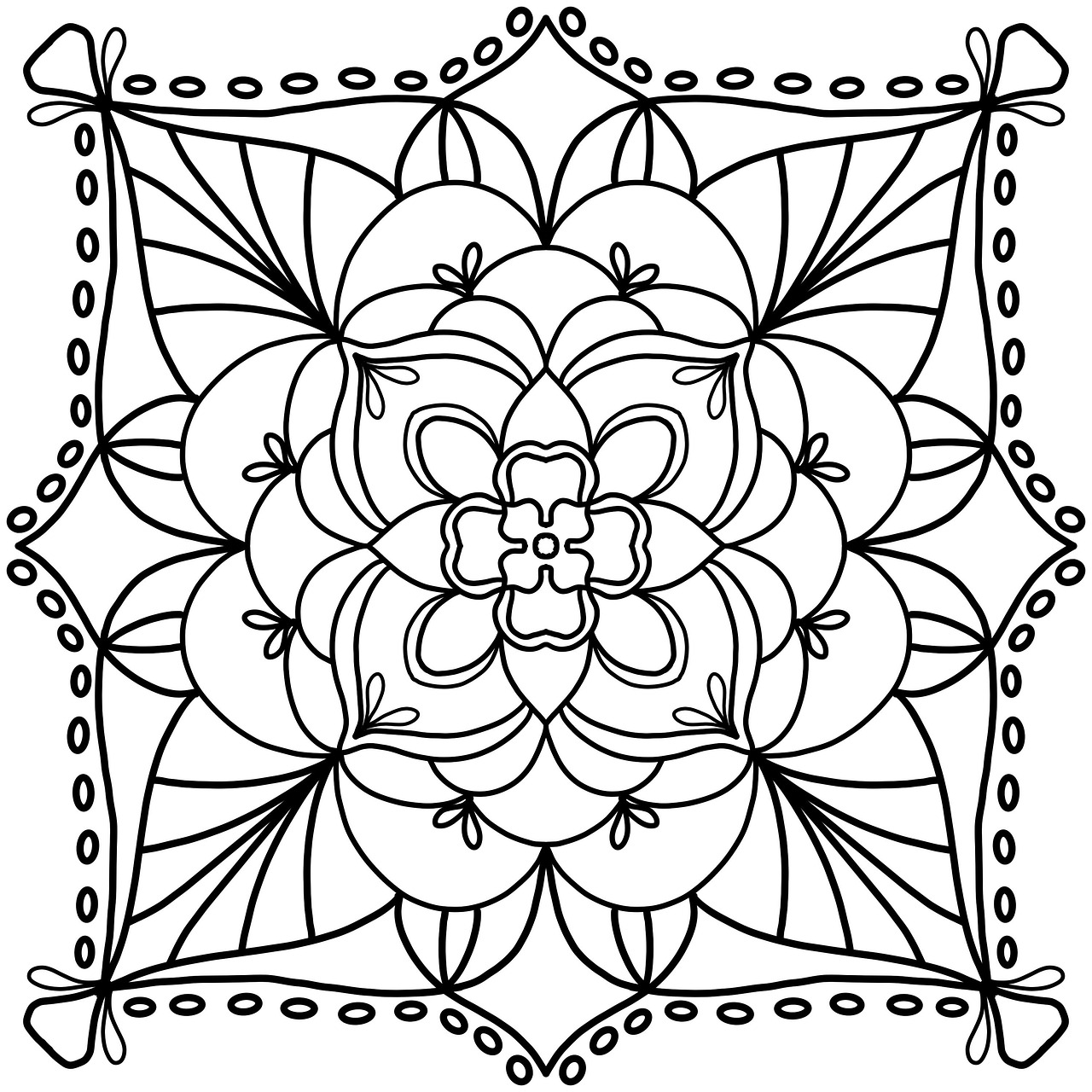 Meditatiehoek met digitale mandala projectie.