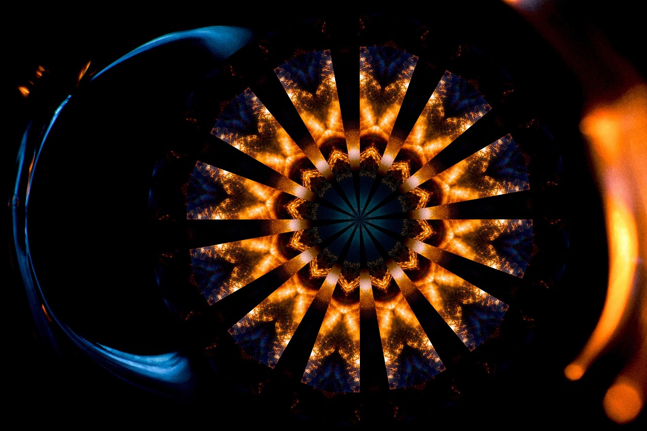 Vrouw mediteert bij interactieve mandala.